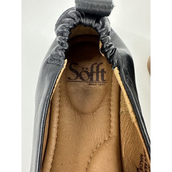Söfft Kadyn Black Leather Chain Link Round Toe Slip On Ballet Loafer Flat Size 8 - Picture 5 of 10